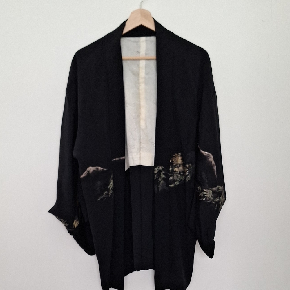 Elegant Black Women's Kimono Jacket